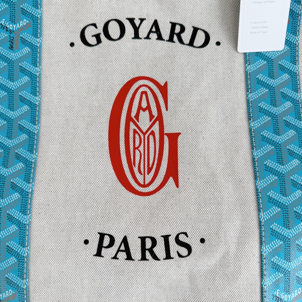 Goyard Belharra Shoulder Tote Bag in Reversible Turquoise & Tan - Picture 11 of 16